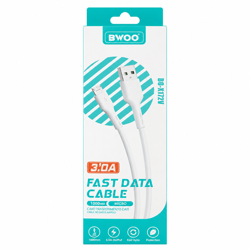 BWOO Micro USB Cable 3.0A BO-X172V (1M) - White